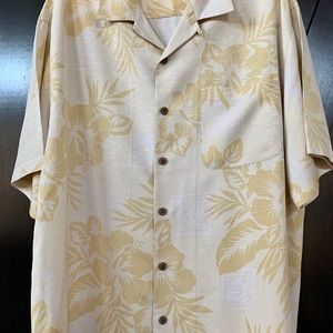 Tommy Bahama Camp Shirt XL Pale Gold